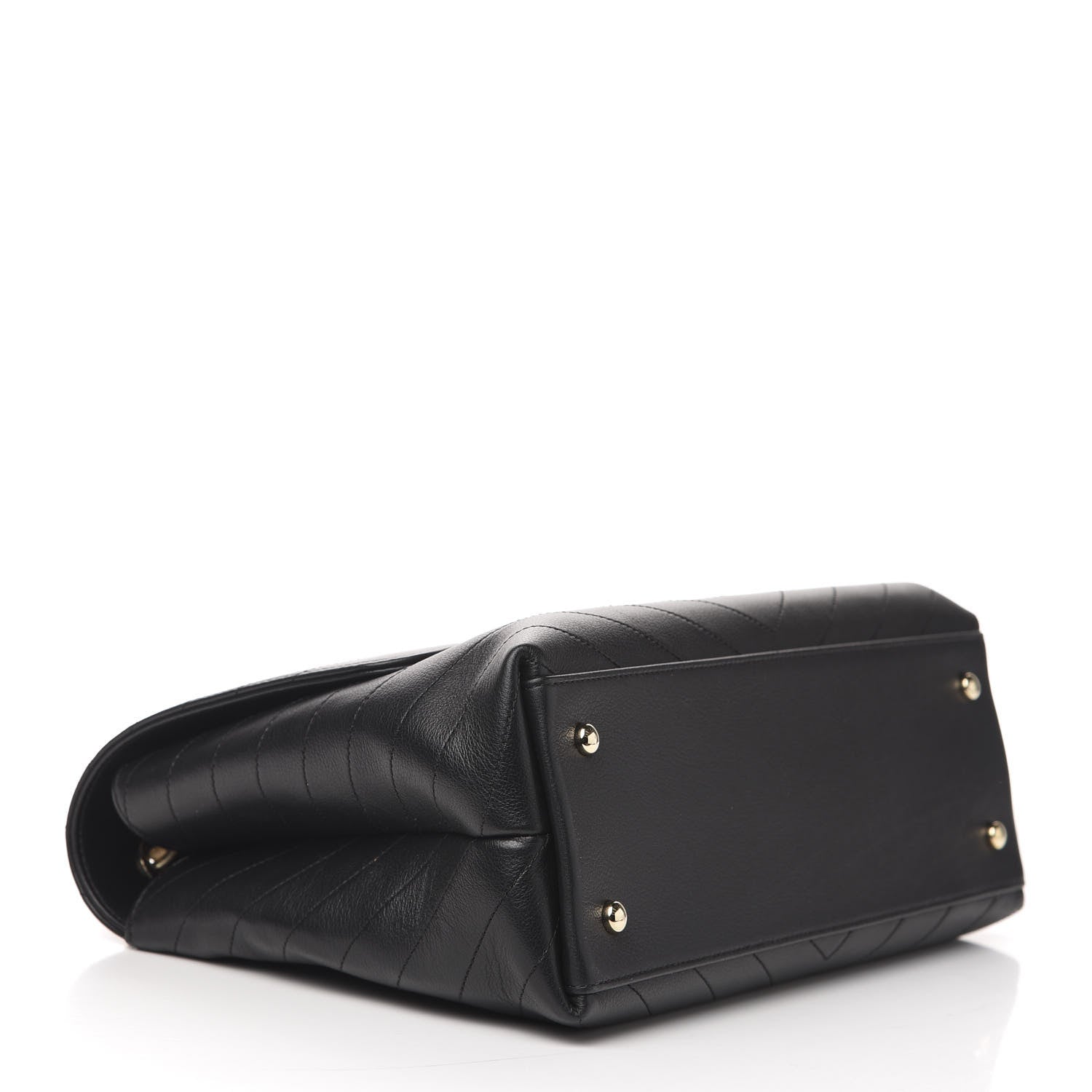 Chanel Grained Calfskin Chevron Stitched Medium Chic Top Handle Flap Black 4 of 11
