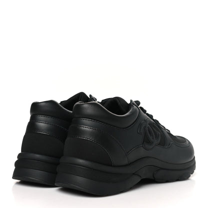 Chanel Lambskin Fabric CC Uniform Sneakers 38 Black 5 of 9