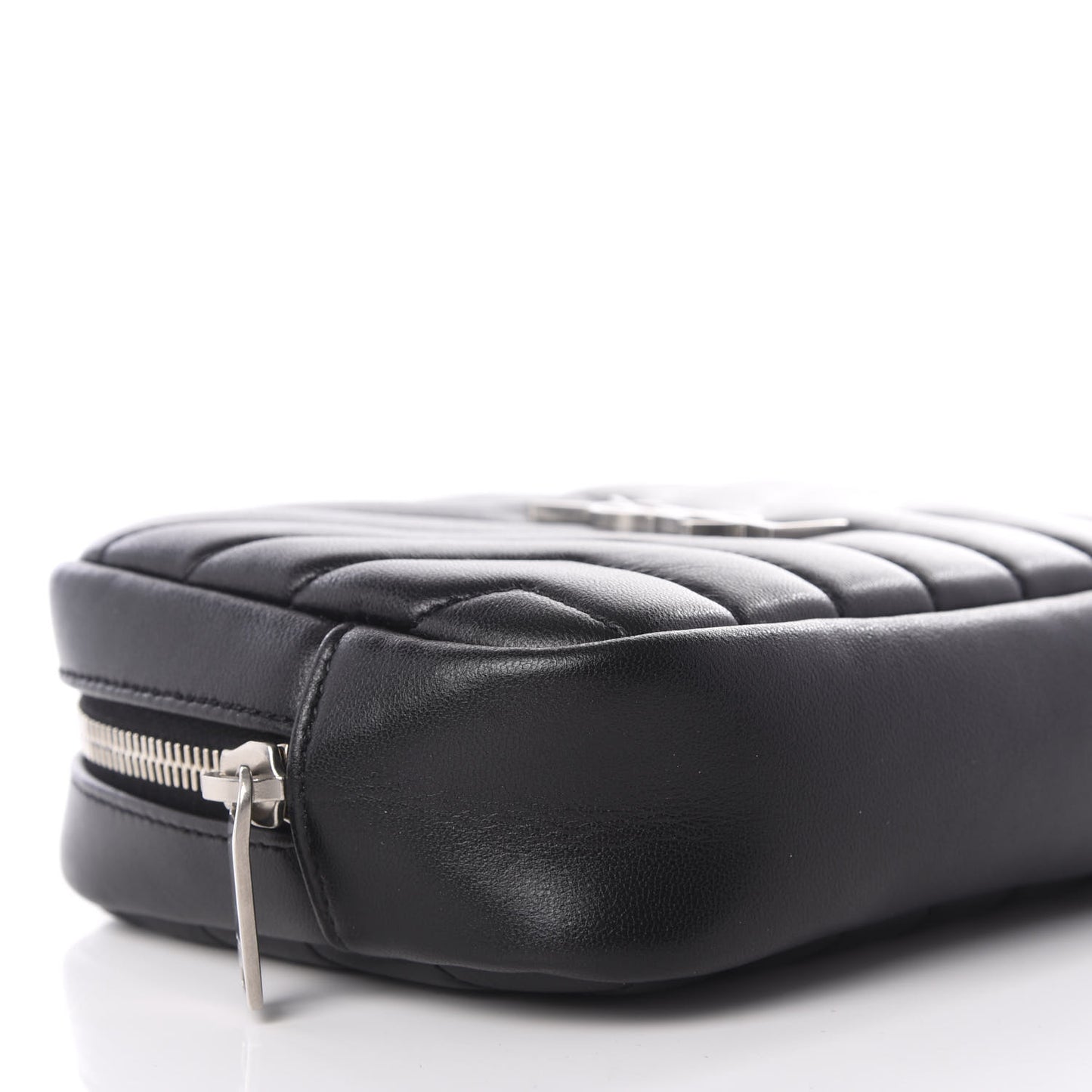 Lambskin Y Quilted Monogram Loulou Cosmetic Case Black