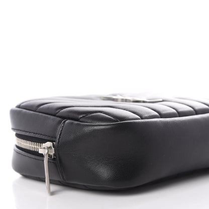 Saint Laurent Lambskin Y Quilted Monogram Loulou Cosmetic Case Black 7 of 9
