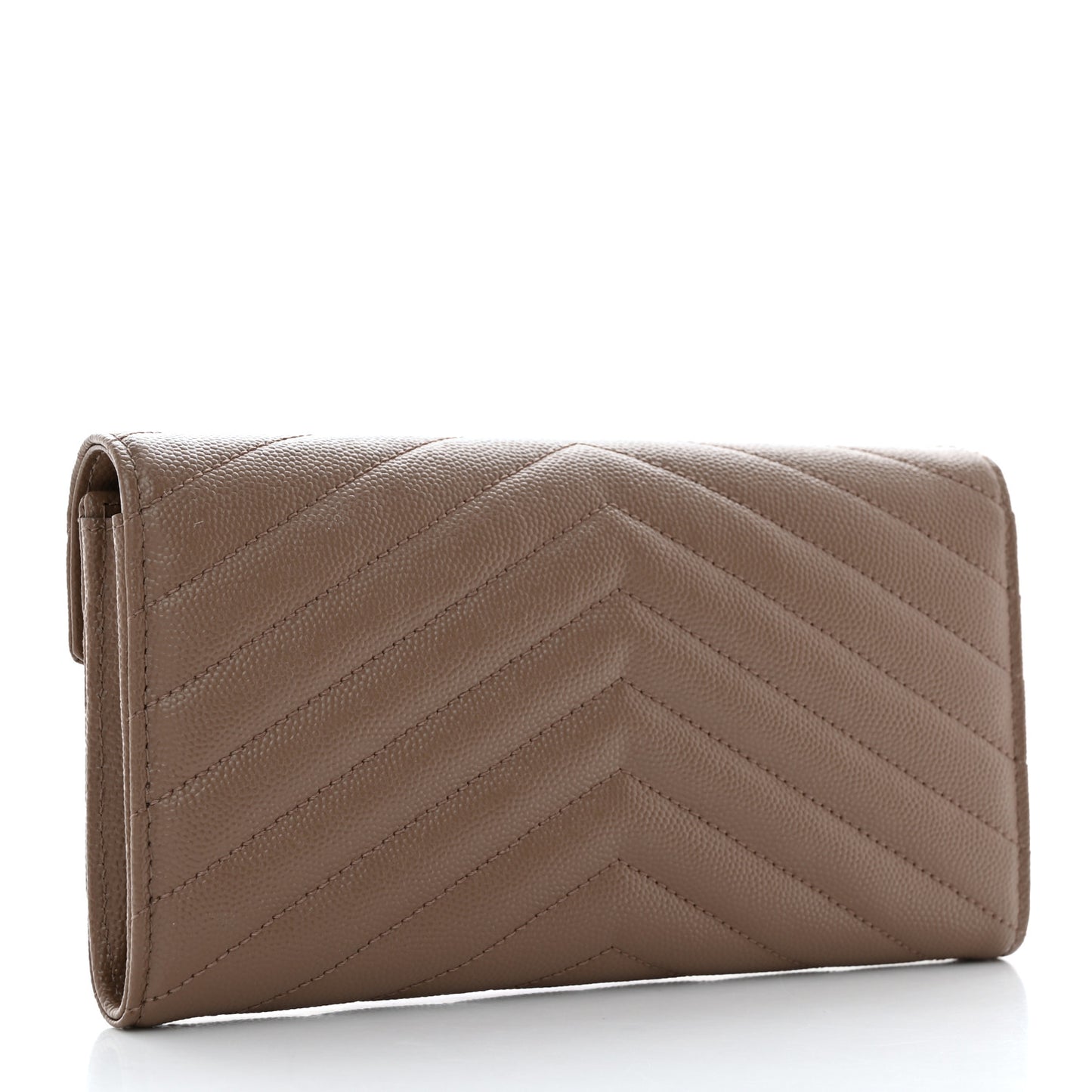 Grain De Poudre Matelasse Chevron Monogram Flap Wallet Taupe
