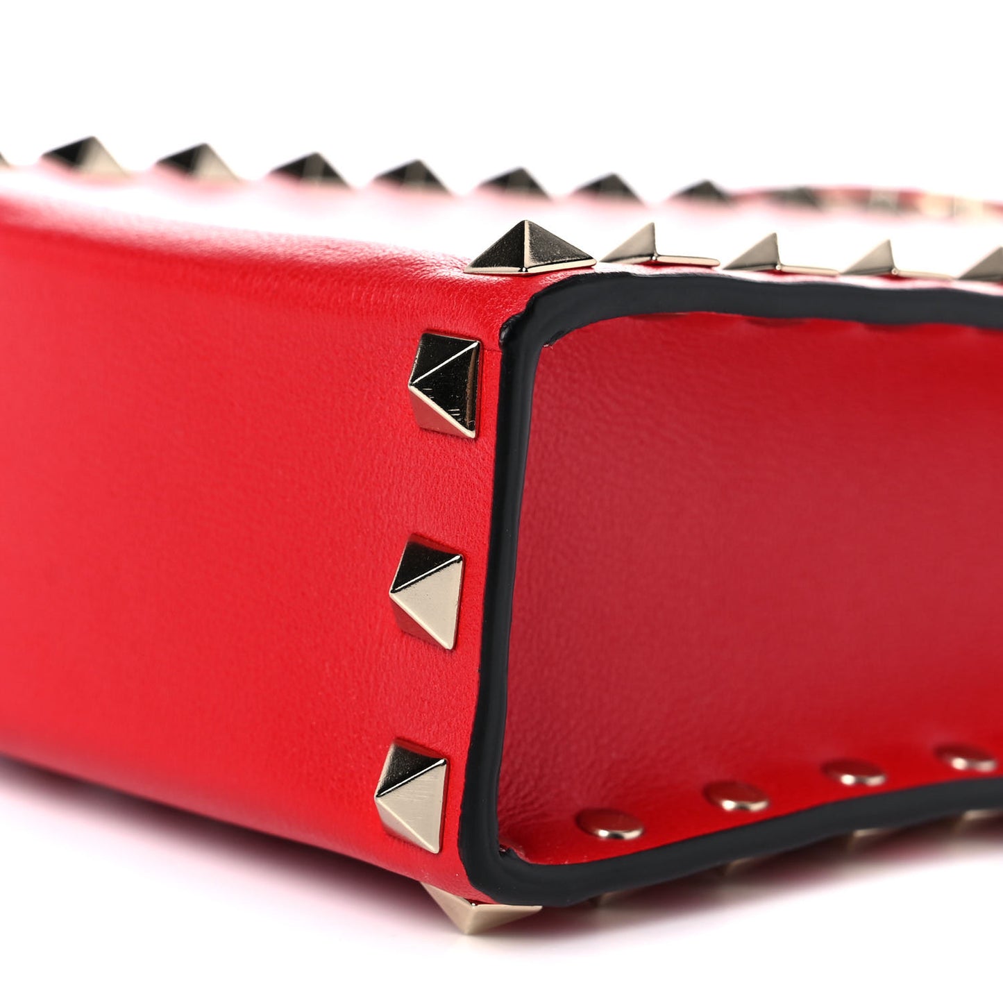 Calfskin Rockstud Phone Holder Red