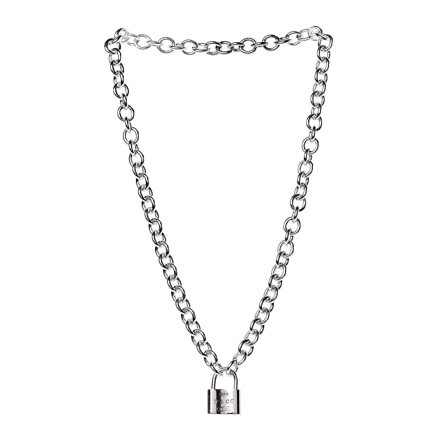 Tiffany Sterling Silver 1837 Lock Charm Necklace 3 of 6