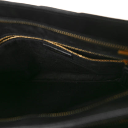 Saint Laurent Grain de Poudre Matelasse Chevron Medium Tribeca Shopping Bag Black 5 of 9