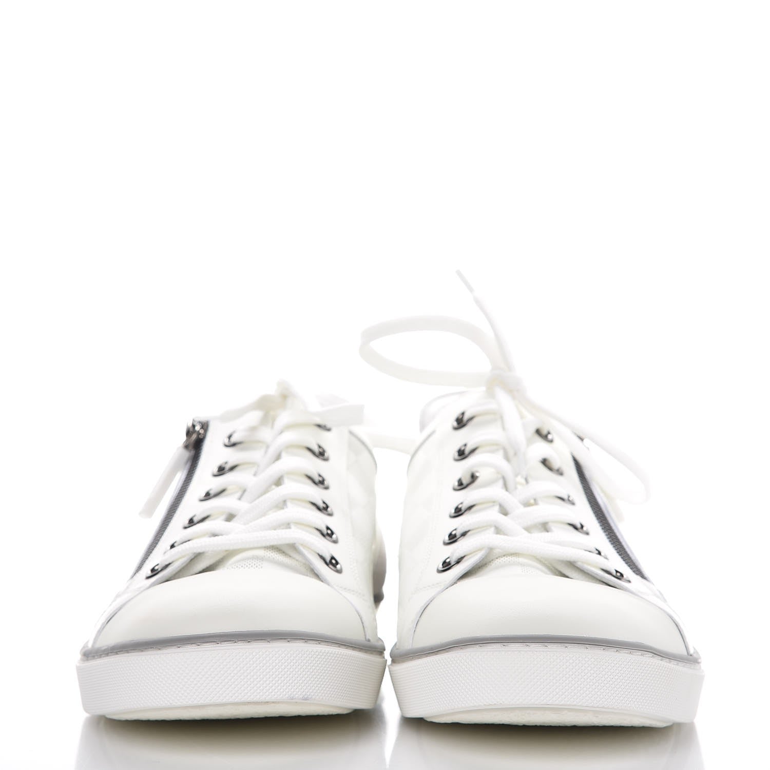 Louis Vuitton Calfskin Suede Damier Aventure Zip Up Sneaker 9.5 White 2 of 9