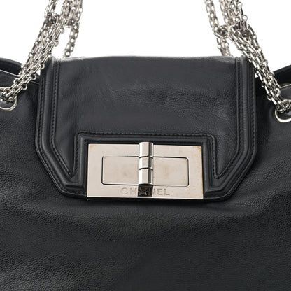 Chanel Calfskin Mademoiselle Lock Shopper Tote Black 8 of 10