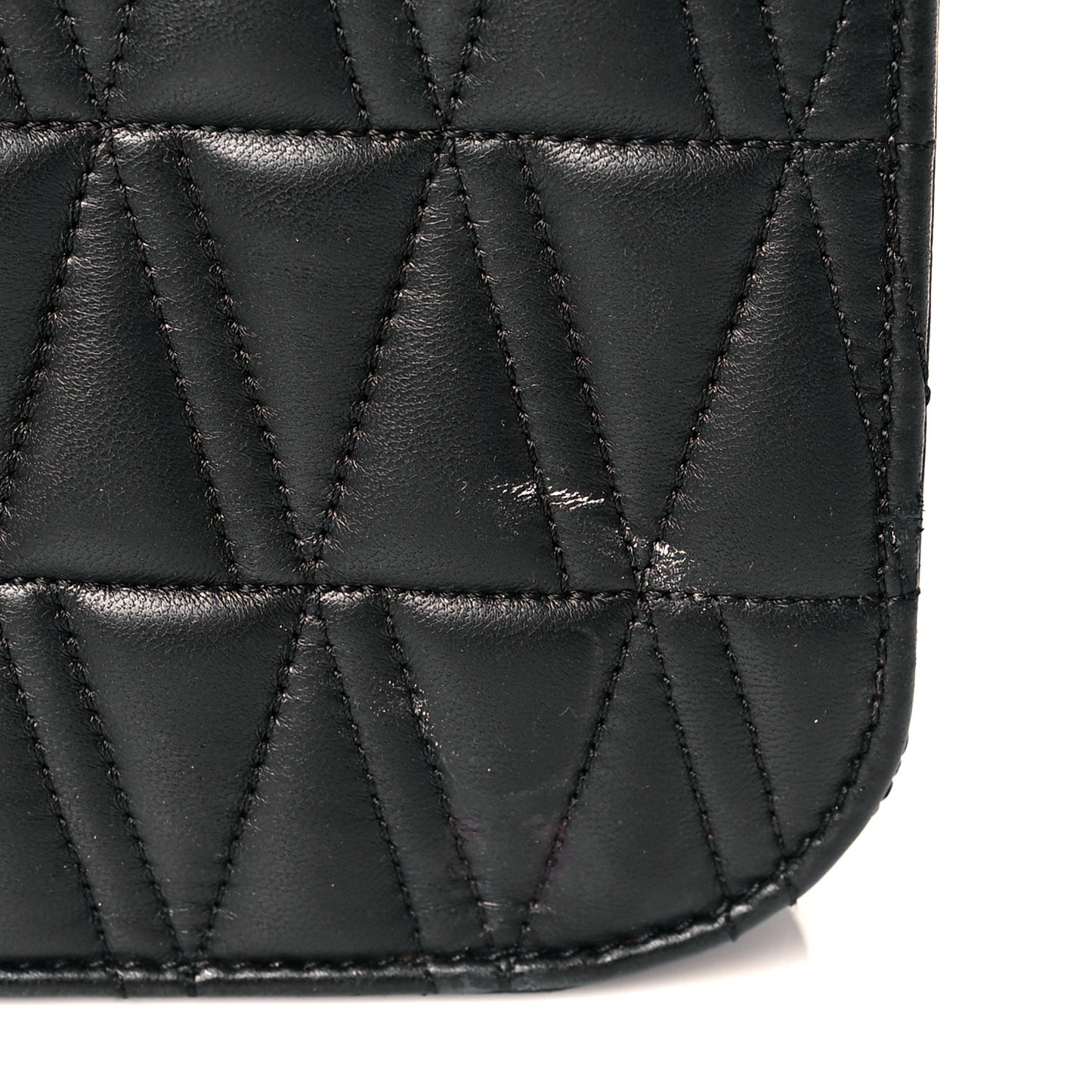 Nappa Quilted Virtus Top Handle Shoulder Bag Black