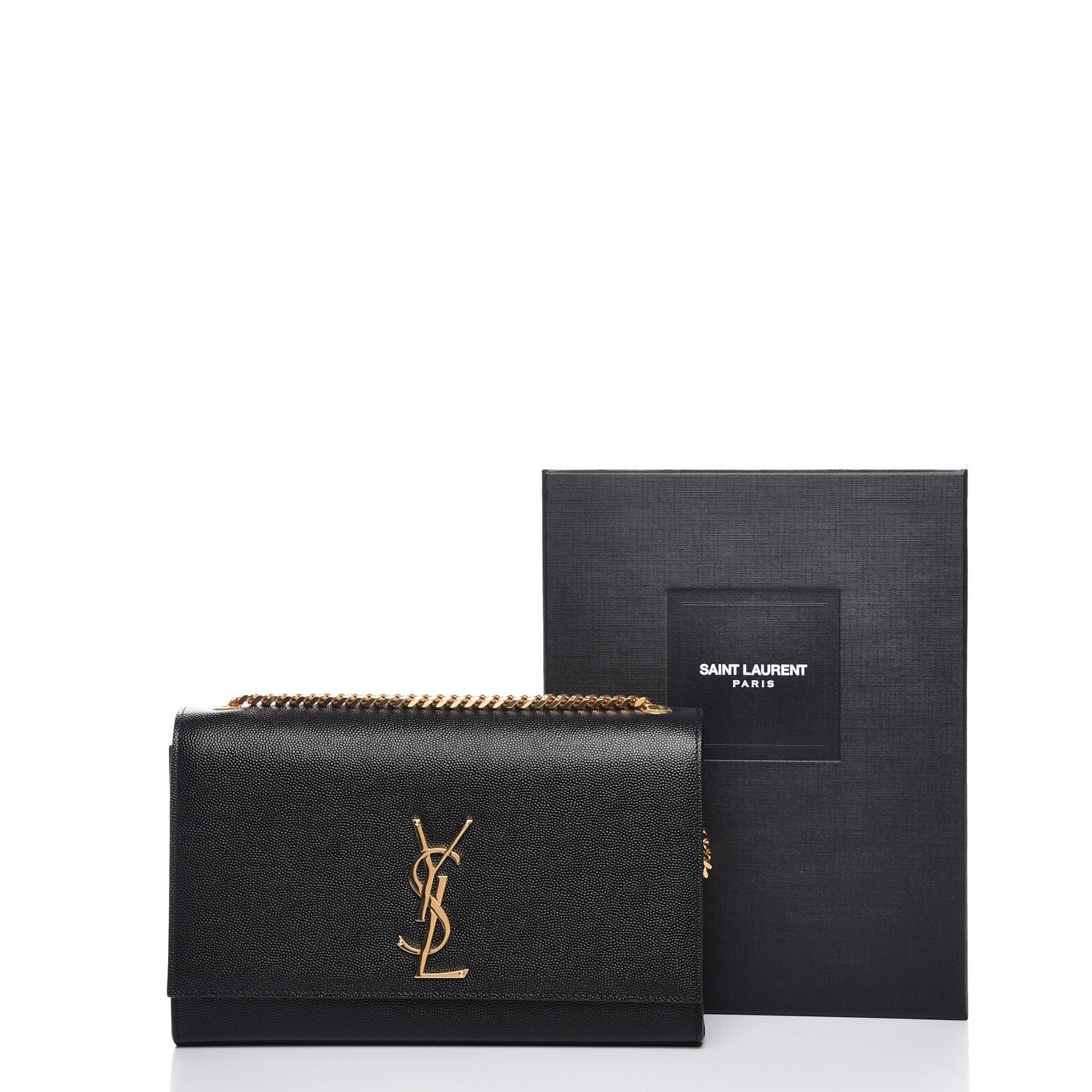 Saint Laurent Grain De Poudre Medium Classic Monogram Kate Satchel Black 8 of 8