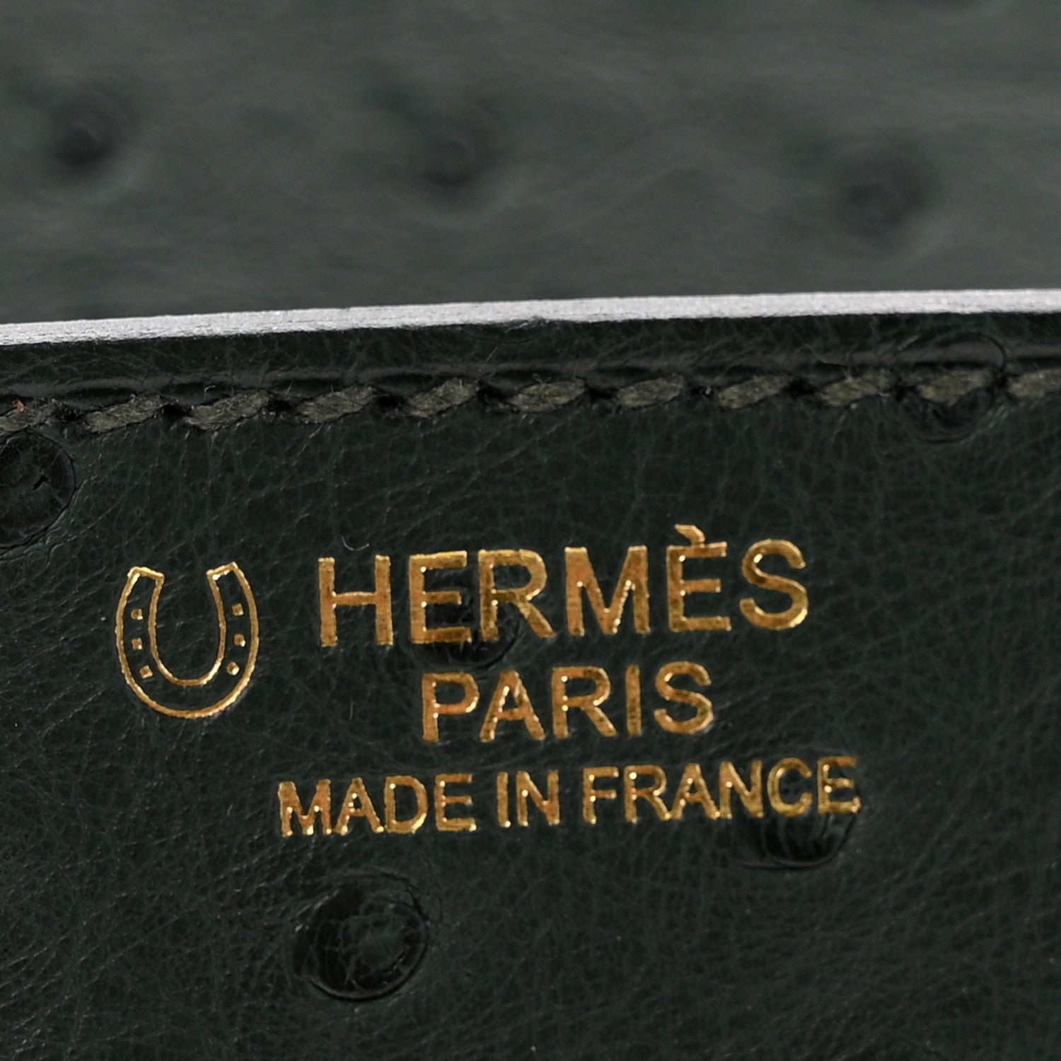 Hermes Ostrich Horseshoe Birkin 30 Vert Titien Bleu Roi 6 of 11