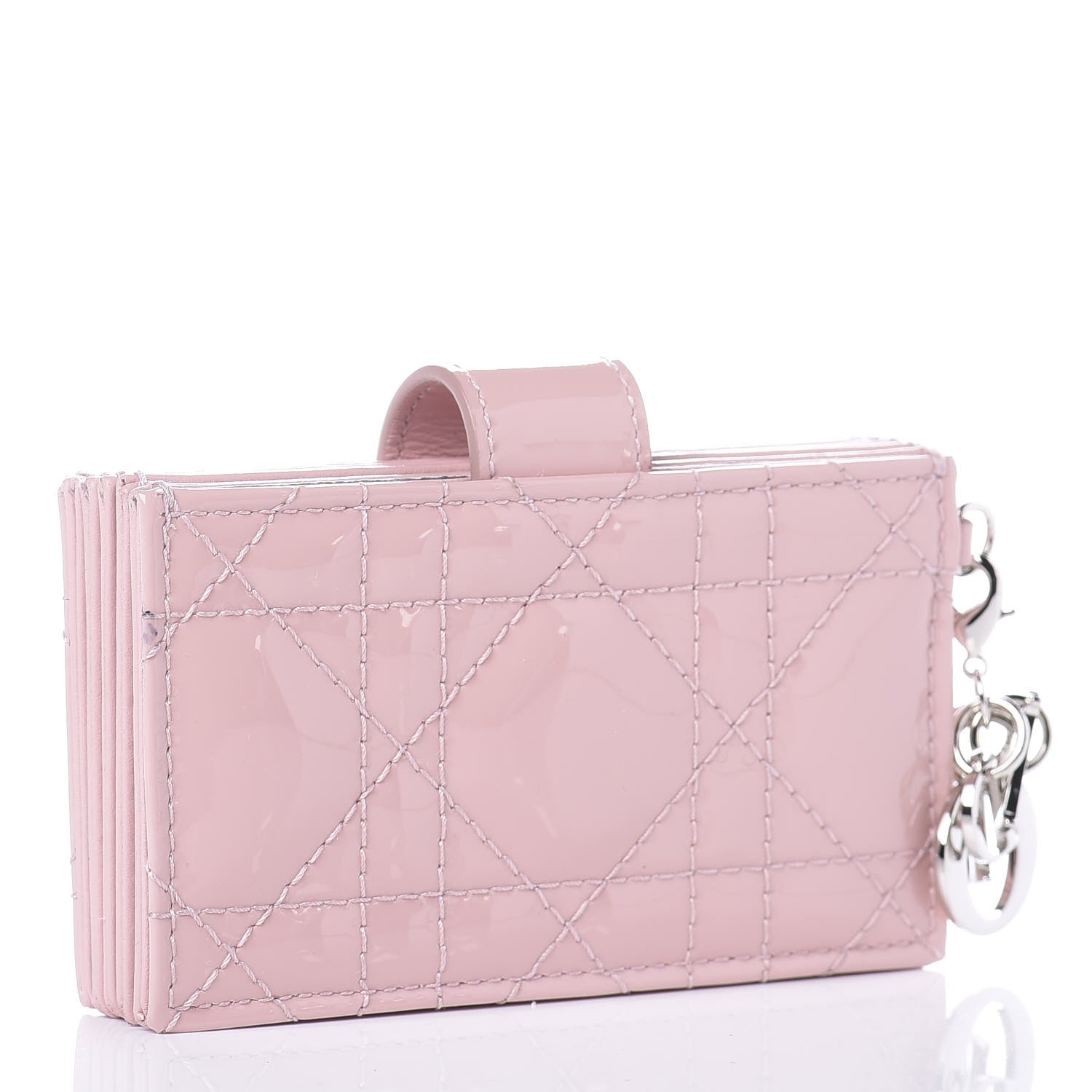 Christian Dior Patent Cannage Lady Dior 5-Gusset Card Holder Rose Clair 2 of 8