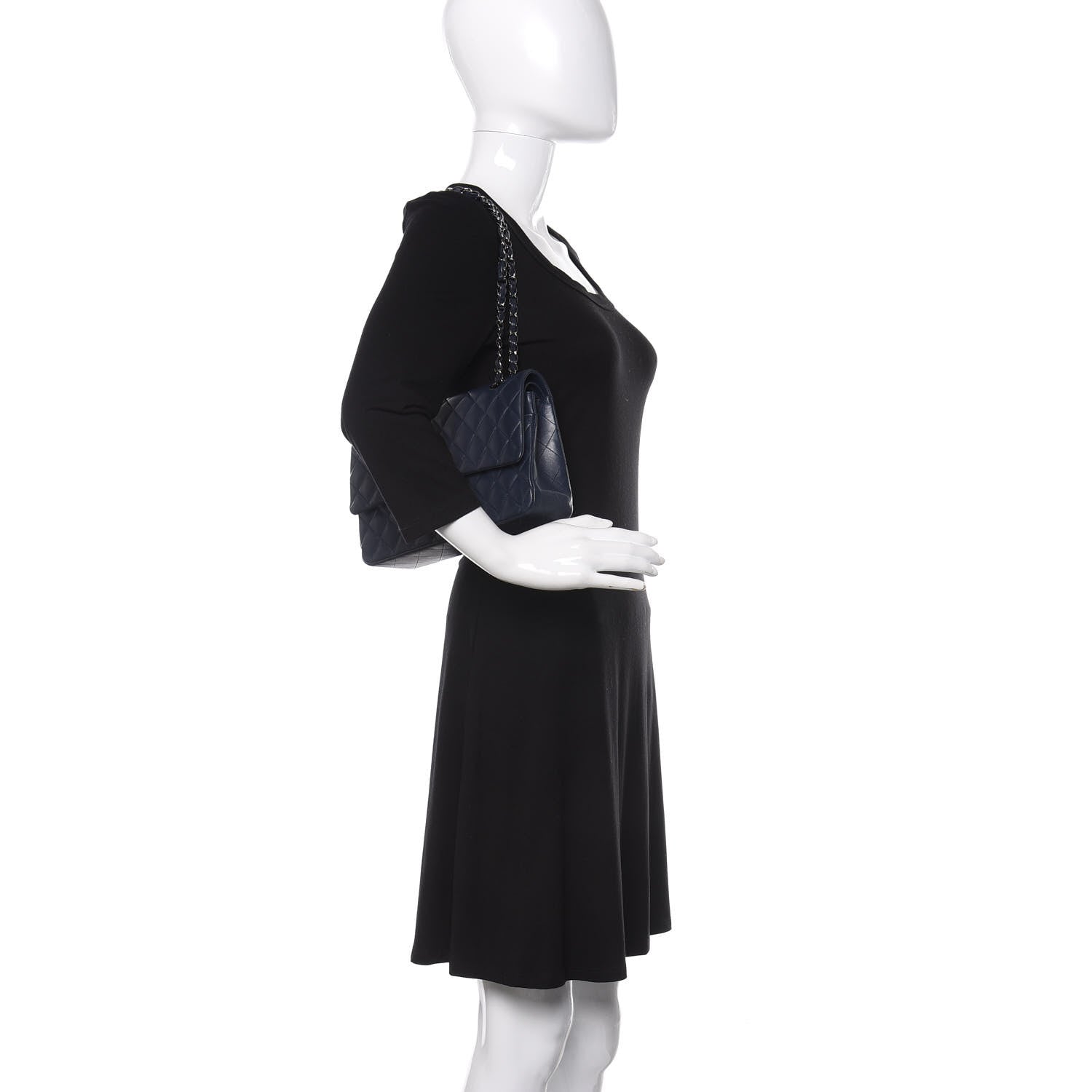 Chanel Lambskin Quilted Medium Double Flap Navy 3 of 11