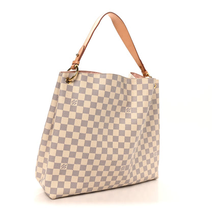 Louis Vuitton Damier Azur Graceful MM Rose Ballerine 3 of 9