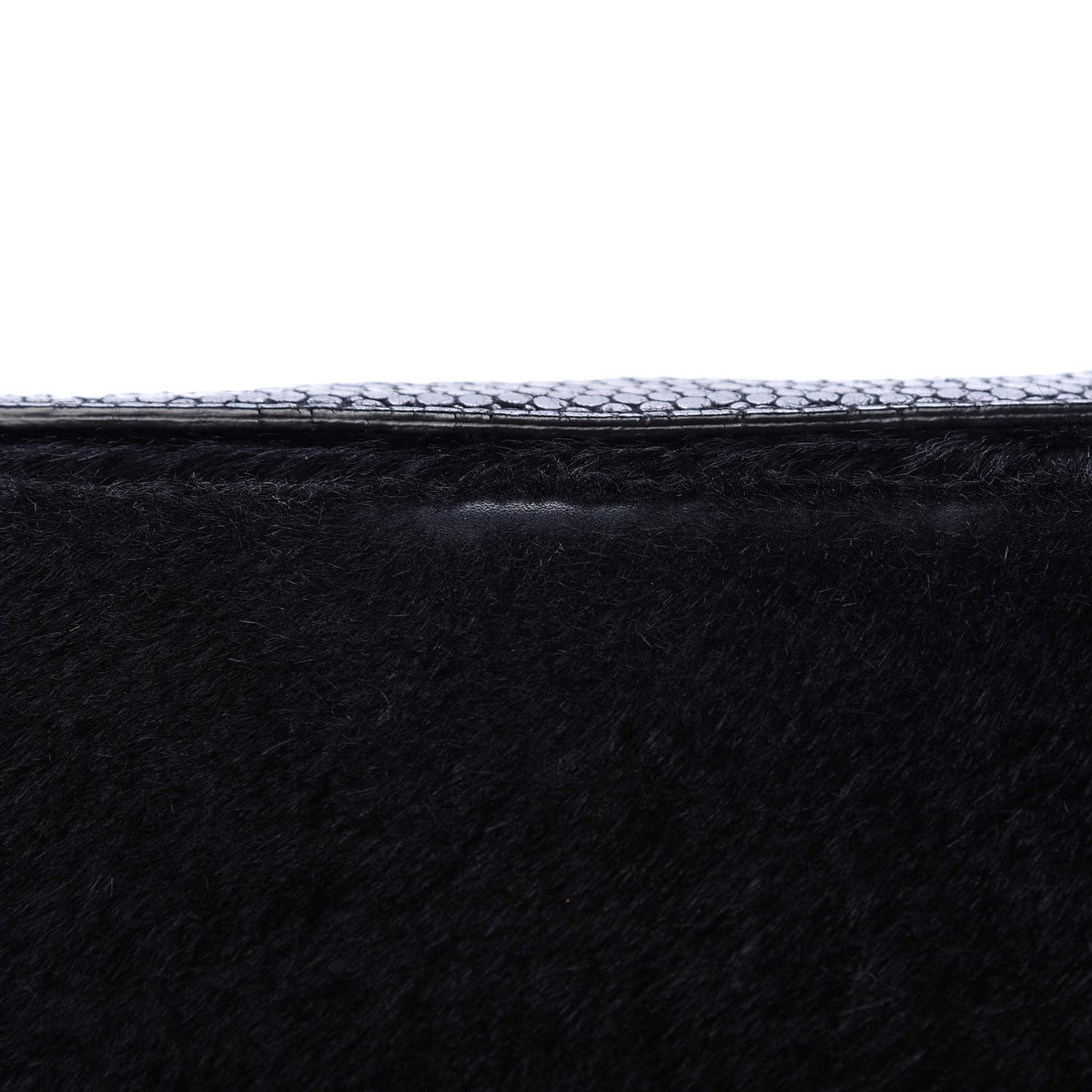 Calf Hair Calfskin Medium Pandora Box Crossbody Bag Black