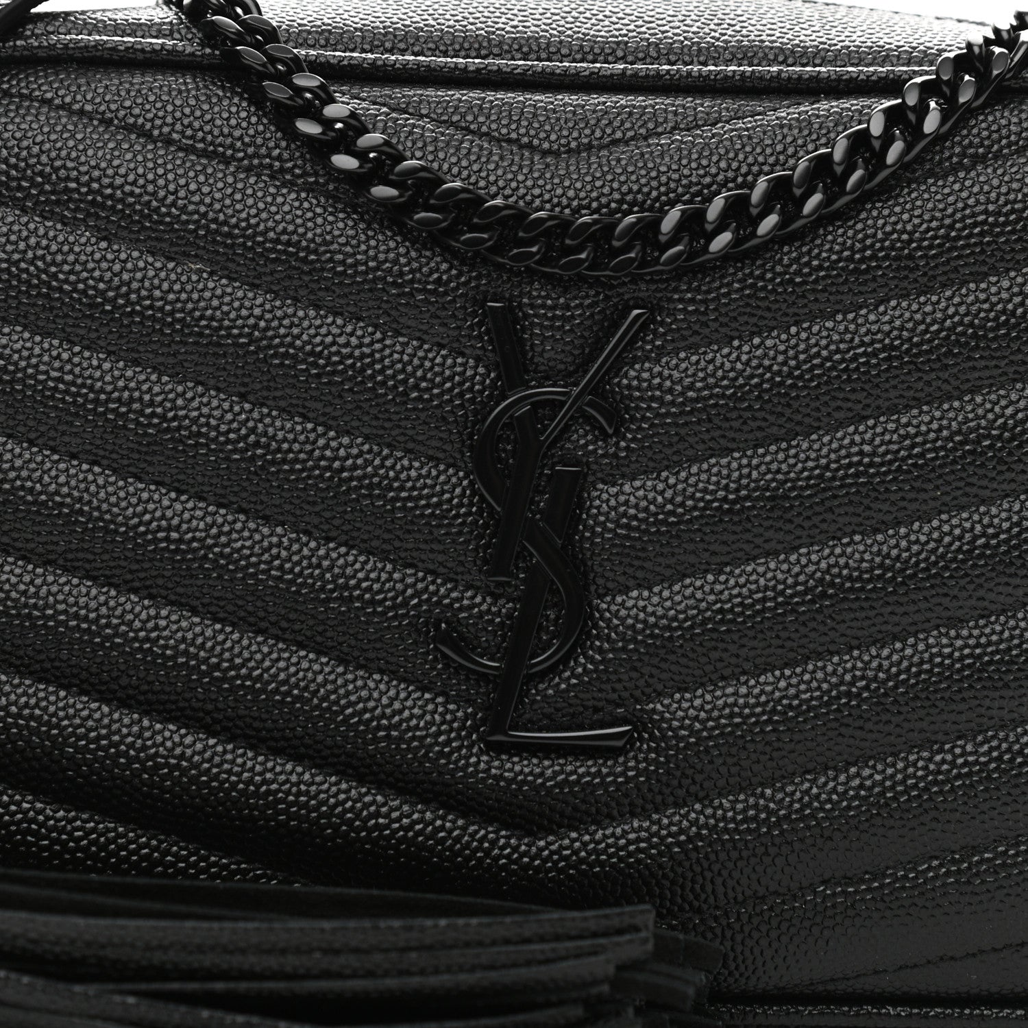 Saint Laurent Grain De Poudre Matelasse Monogram Mini Lou Camera Bag Black 10 of 11