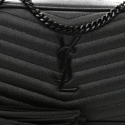 Saint Laurent Grain De Poudre Matelasse Monogram Mini Lou Camera Bag Black 10 of 11