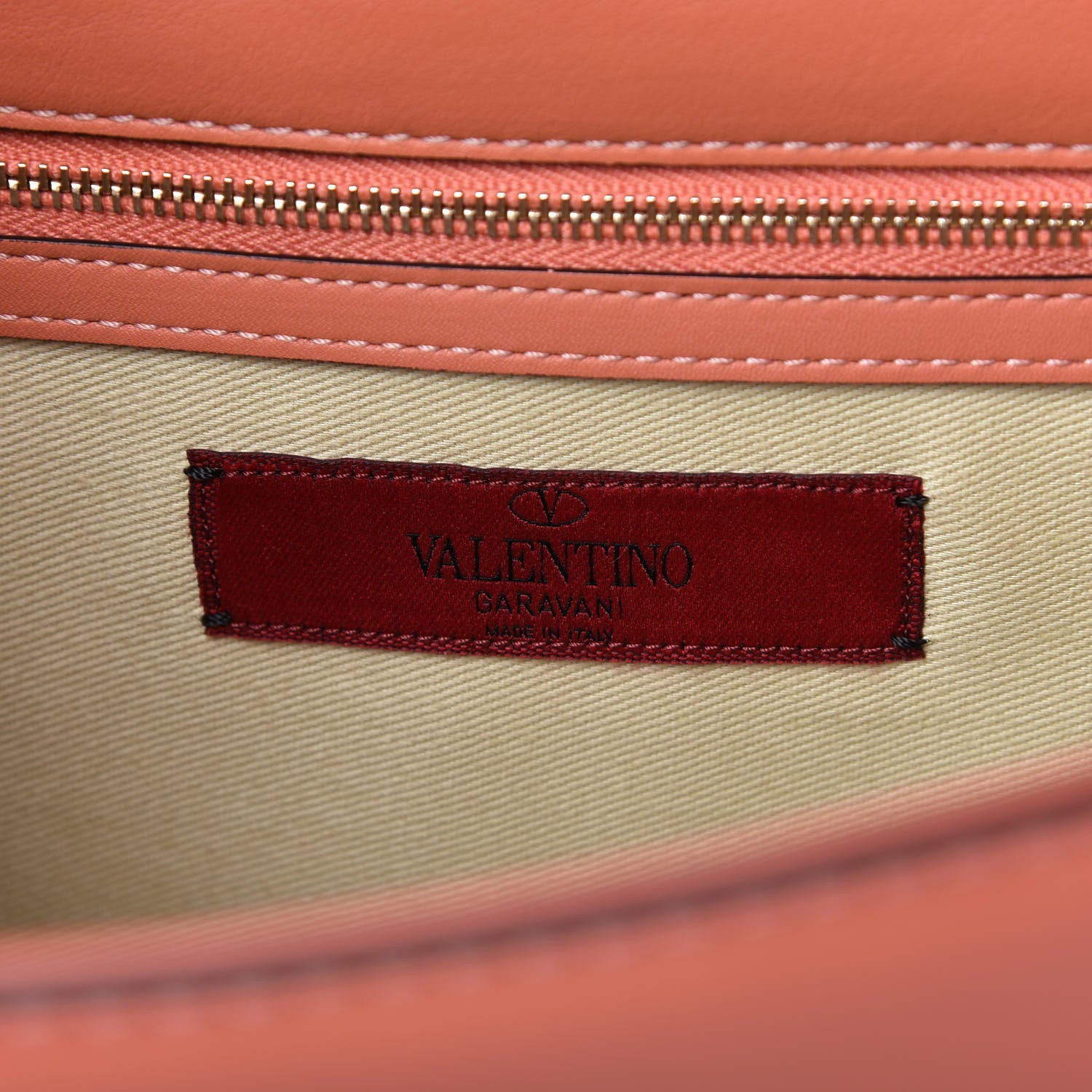 Valentino Garavani Vitello Medium Glam Lock Rockstud Flap Coral 8 of 9