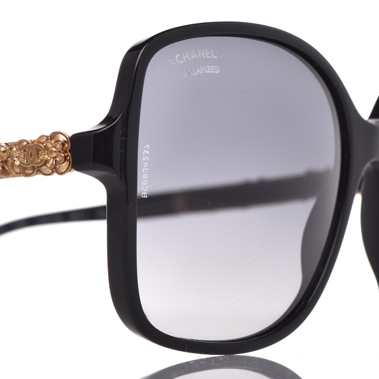 Chanel Acetate Polarized Bijou Square Sunglasses 5355 Black 8 of 9