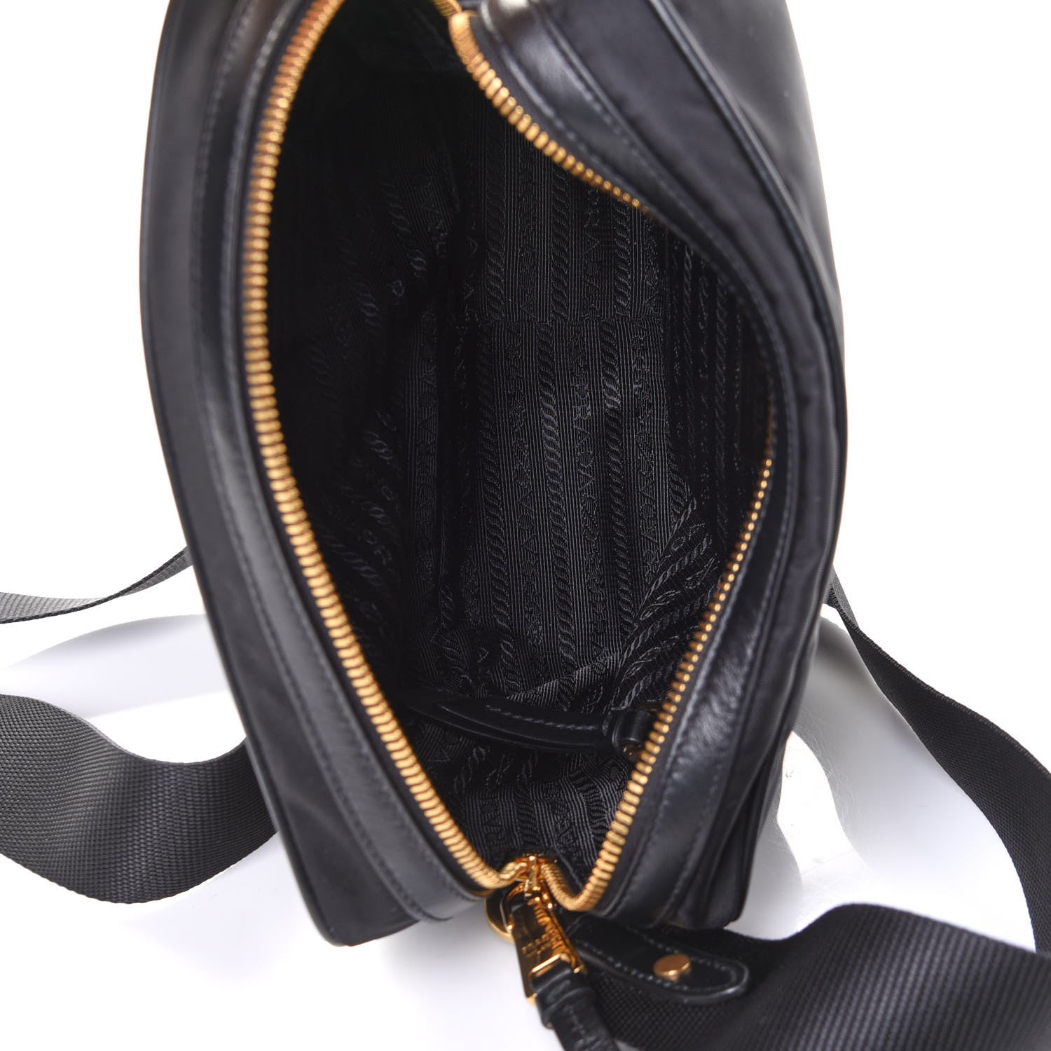 Prada Tessuto Nylon Soft Calf Camera Bag Black 4 of 4