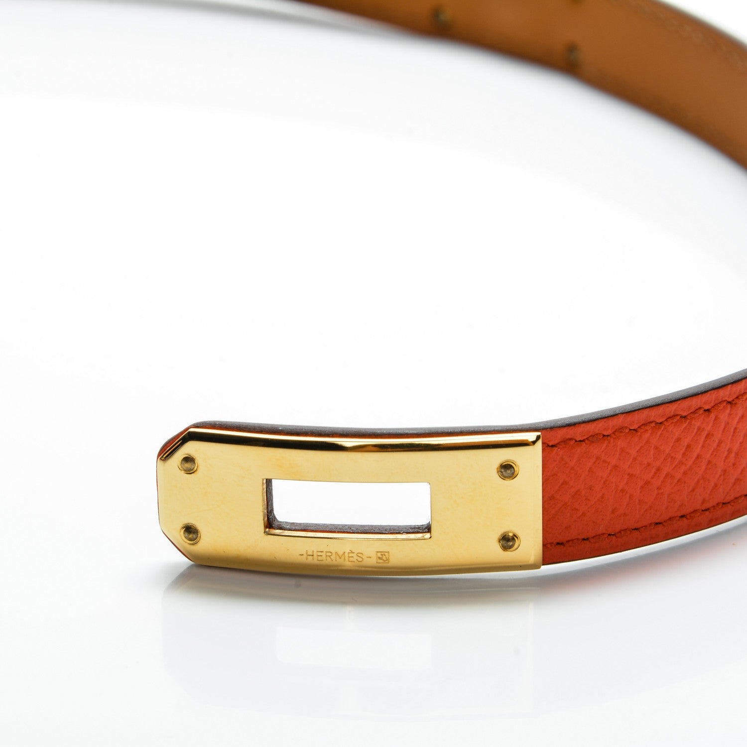 Hermes Epsom Kelly Double Tour Bracelet S Orange Poppy 7 of 7