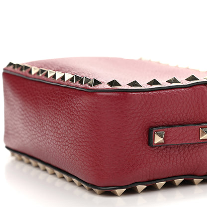 Valentino Garavani Pebbled Calfskin Rockstud Camera Crossbody Bag Rubino 8 of 8