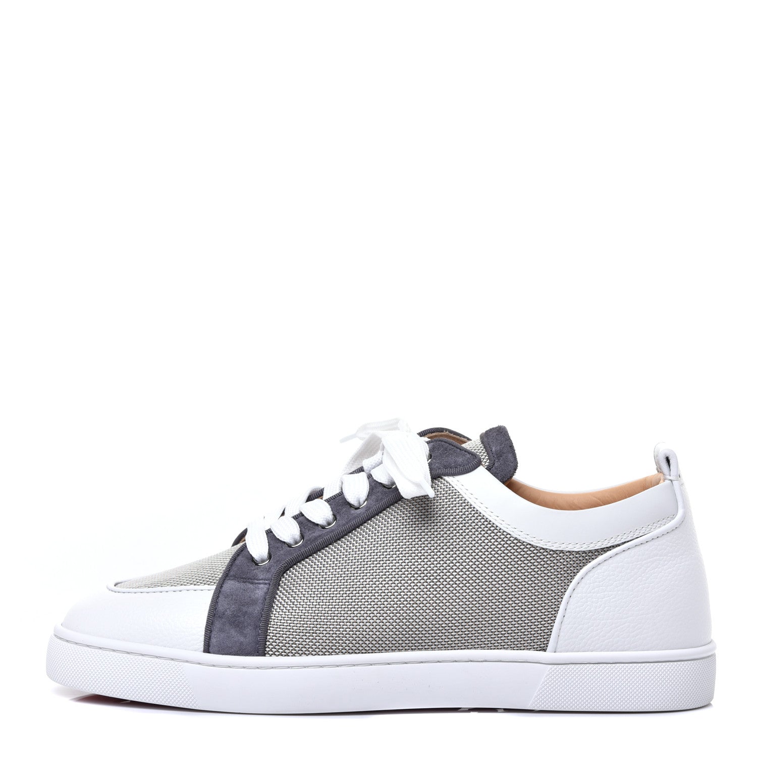 Christian Louboutin Calfskin Mens Rantulow Orlato Flat Sneakers 44 White Grey 1 of 9