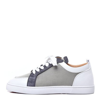 Christian Louboutin Calfskin Mens Rantulow Orlato Flat Sneakers 44 White Grey 1 of 9