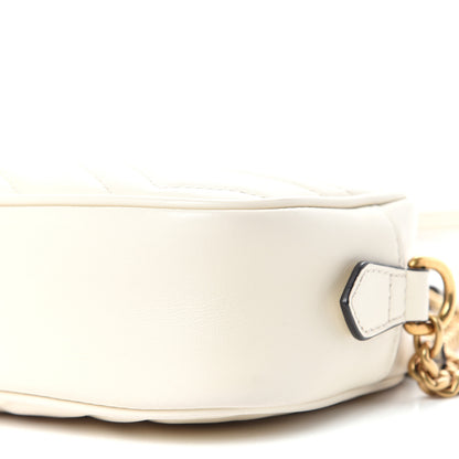 Gucci Calfskin Matelasse Mini GG Marmont Chain Shoulder Bag White 9 of 10