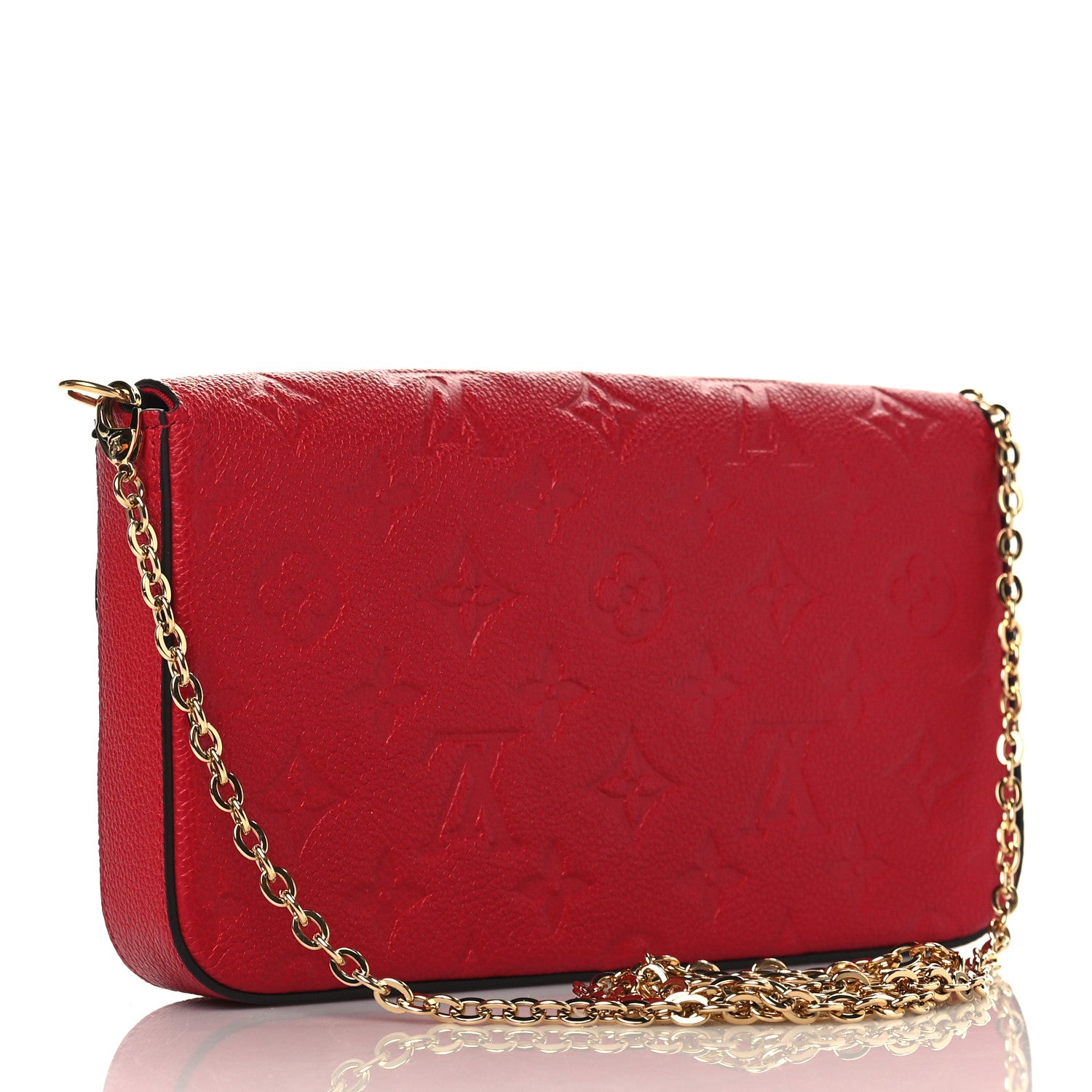 Louis Vuitton Empreinte Pochette Felicie Chain Wallet Scarlet 4 of 10
