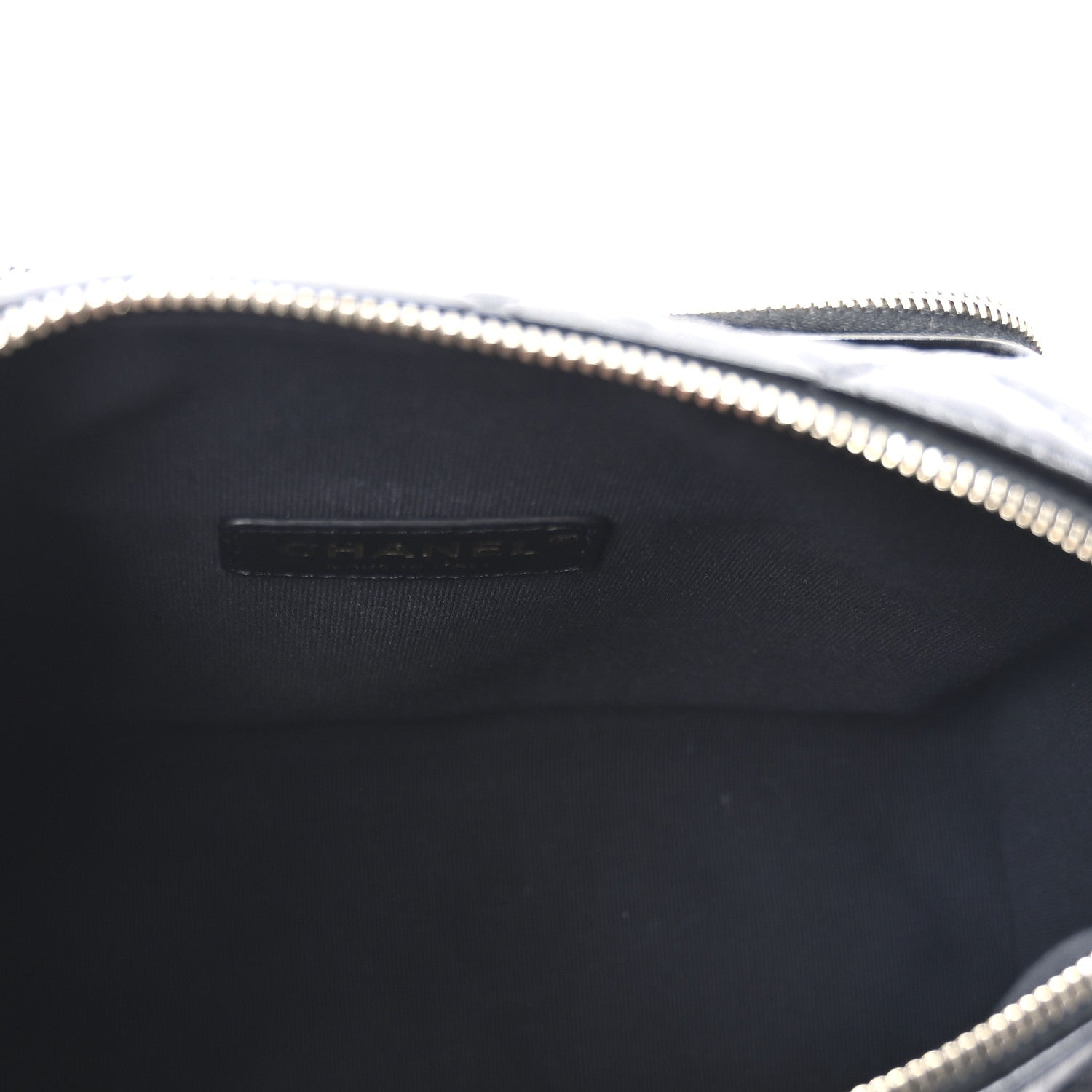 Chanel Shiny Crumpled Lambskin Quilted Medium Preppy Pocket Camera Case Black 5 of 10
