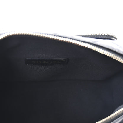 Chanel Shiny Crumpled Lambskin Quilted Medium Preppy Pocket Camera Case Black 5 of 10