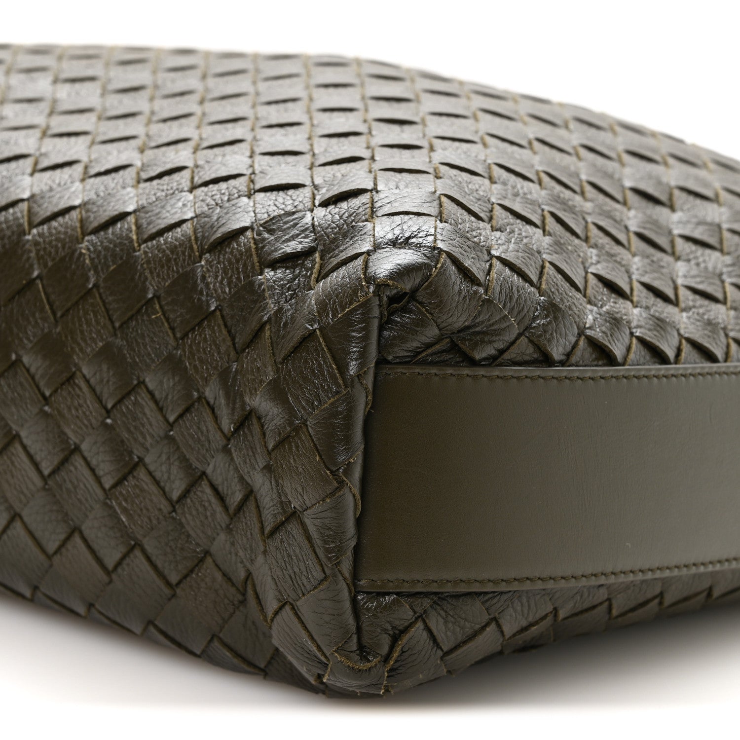 Bottega Veneta Deerskin Intrecciato Medium Traveler Hobo Kaki 9 of 10