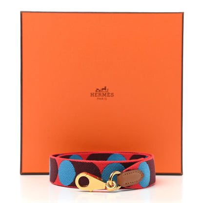 Hermes Toile Swift 25mm Sangle Flipperball Shoulder Strap Rouge De Coeur Bleu Frida Gold 6 of 6