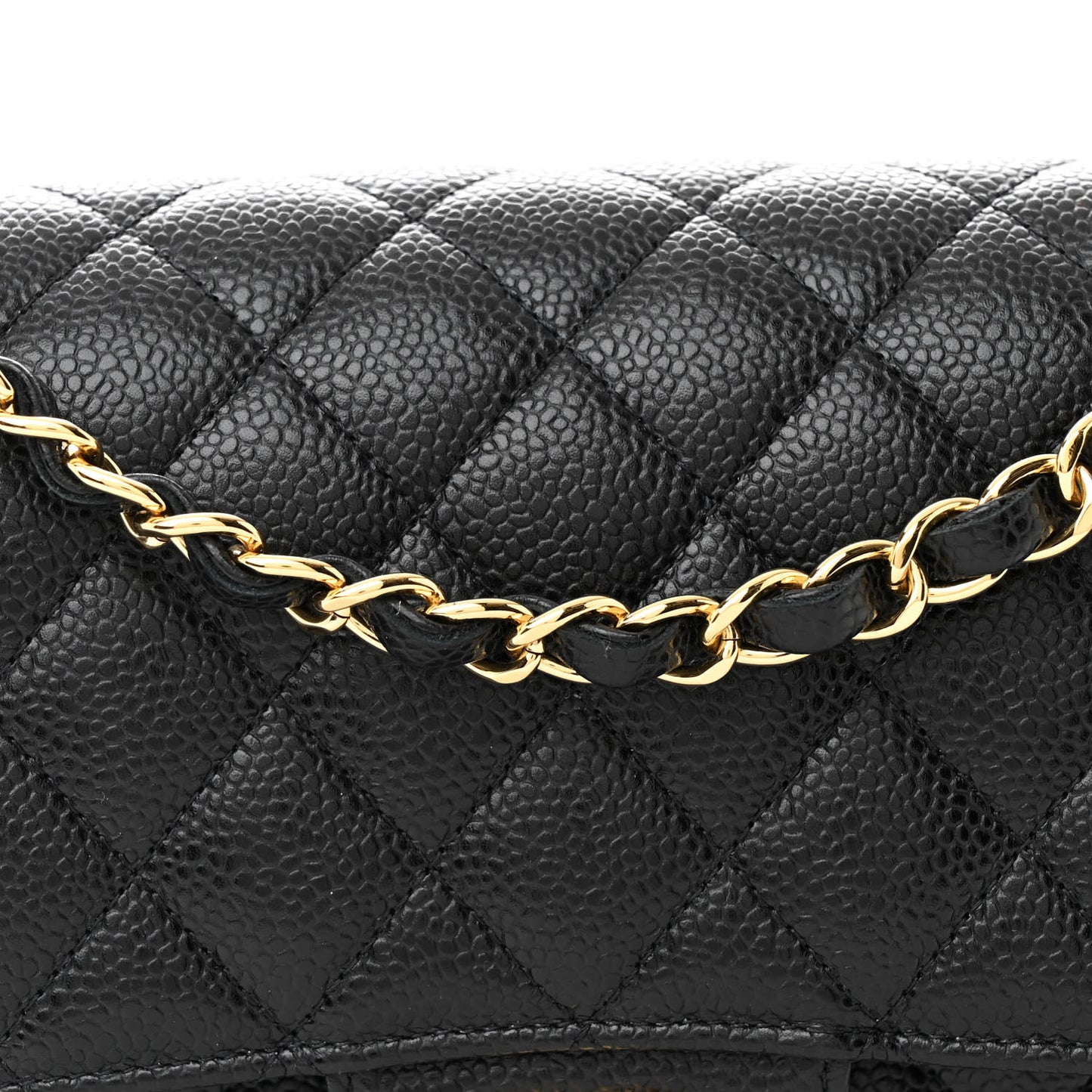 Caviar Quilted Medium Double Flap Black