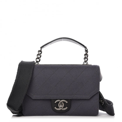 Chanel Fabric Quilted Small Flap Bag Dark Grey 1 of 11