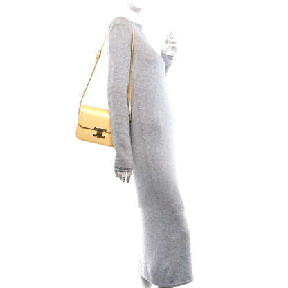 Celine Shiny Calfskin Medium Triomphe Limestone 3 of 10