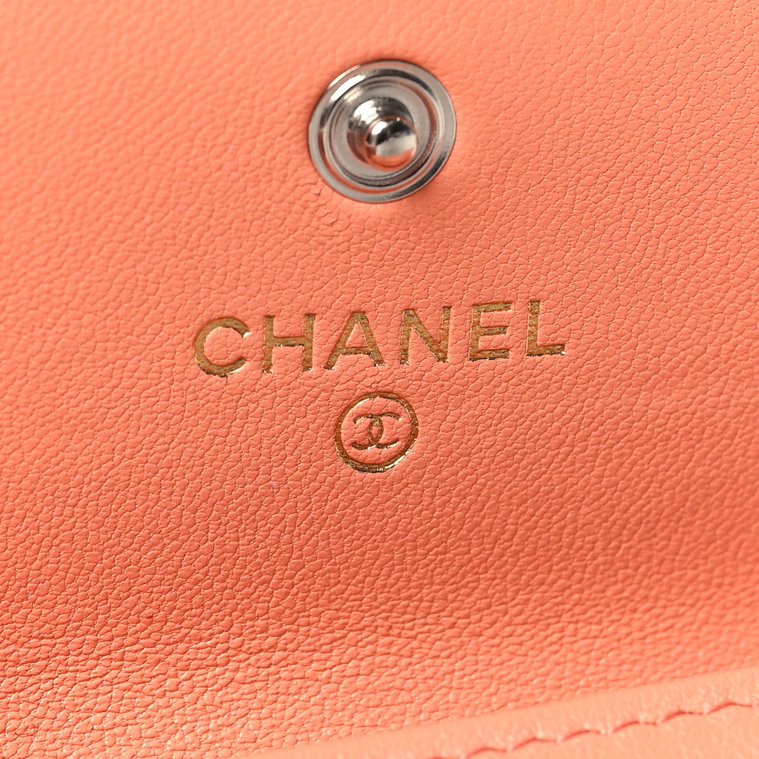 Chanel Lambskin Quilted Chanel 19 Flap Card Holder Light Orange 6 of 9