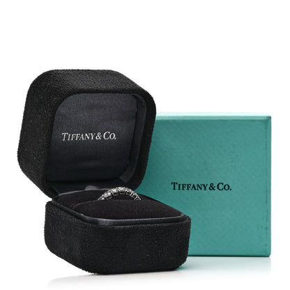 Tiffany Platinum Diamond .91ctw 3.5mm Embrace Band Ring 56 7.5 6 of 6