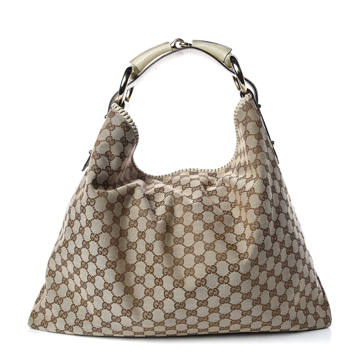 Gucci Monogram Large Horsebit Chain Hobo Off White 1 of 14