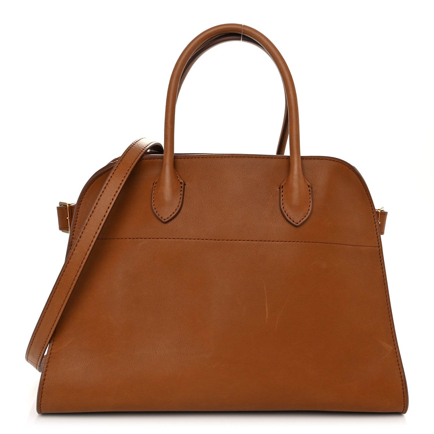 The Row Polished Saddle Calfskin Soft Margaux 12 Cuir 1 of 10
