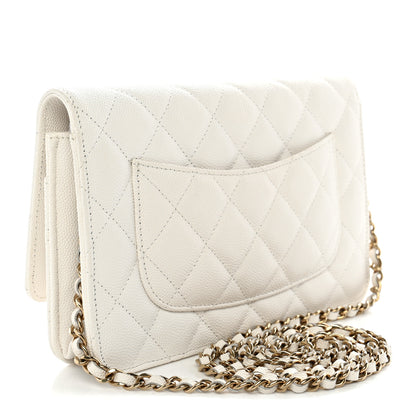Chanel Caviar Quilted Wallet on Chain WOC White 3 of 11