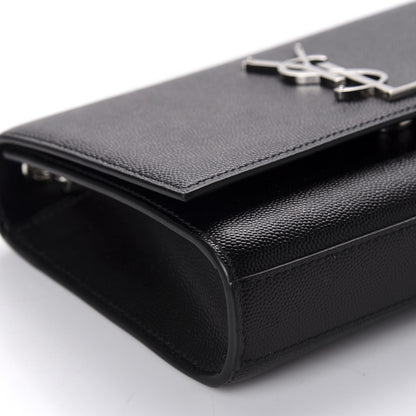Saint Laurent Grain De Poudre Small Monogram Kate Satchel Black 6 of 10
