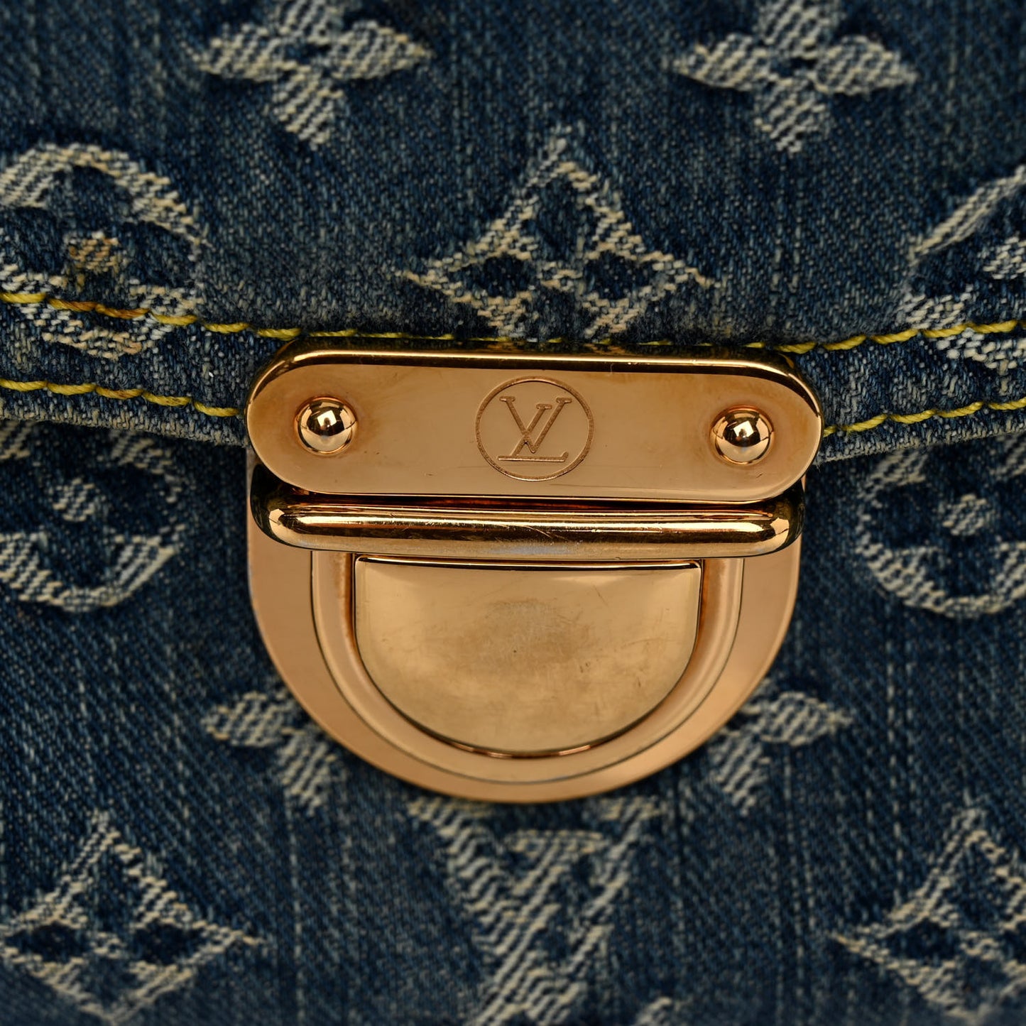 Monogram Denim Sac Plat Blue