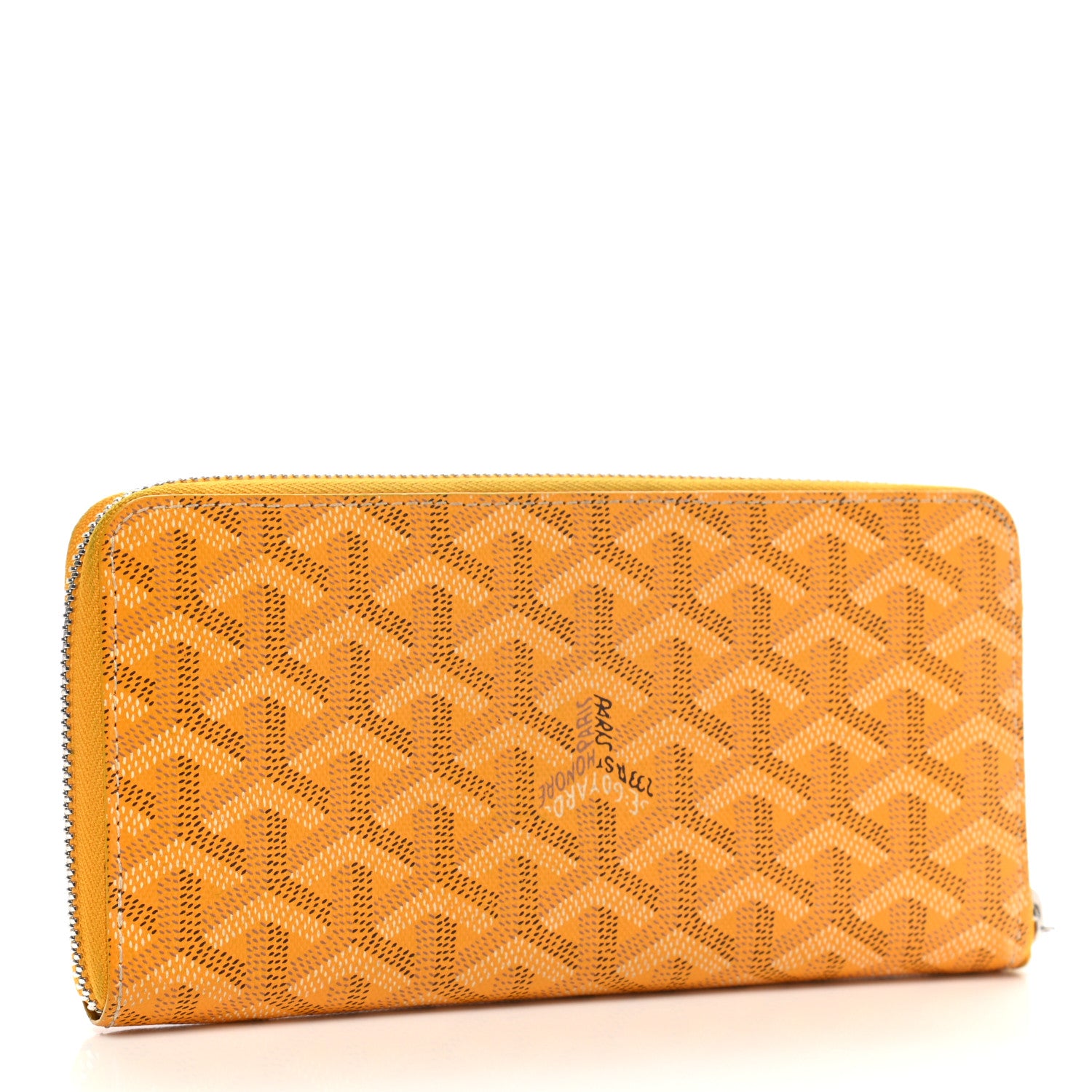 Goyard Goyardine Matignon Zip Around GM Wallet Yellow 3 of 12