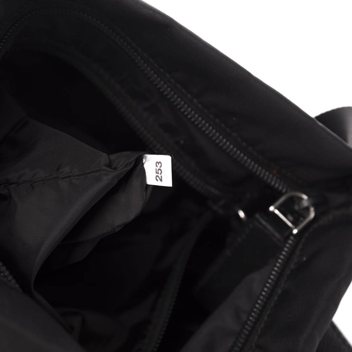 Tessuto Nylon Soft Calf Small Crossbody Bag Black Azzurro