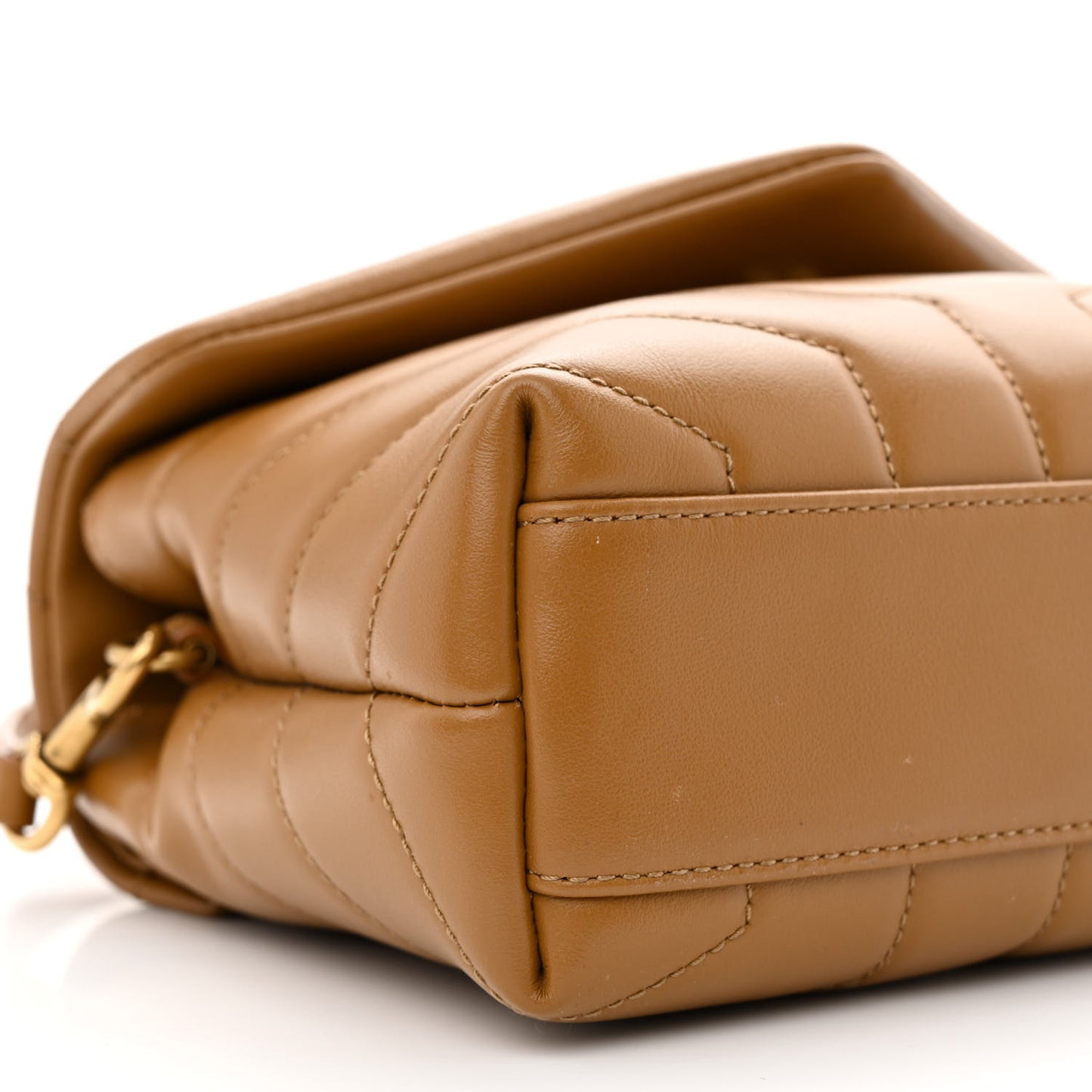 Calfskin Y Quilted Monogram Toy Loulou Crossbody Bag Dark Natural