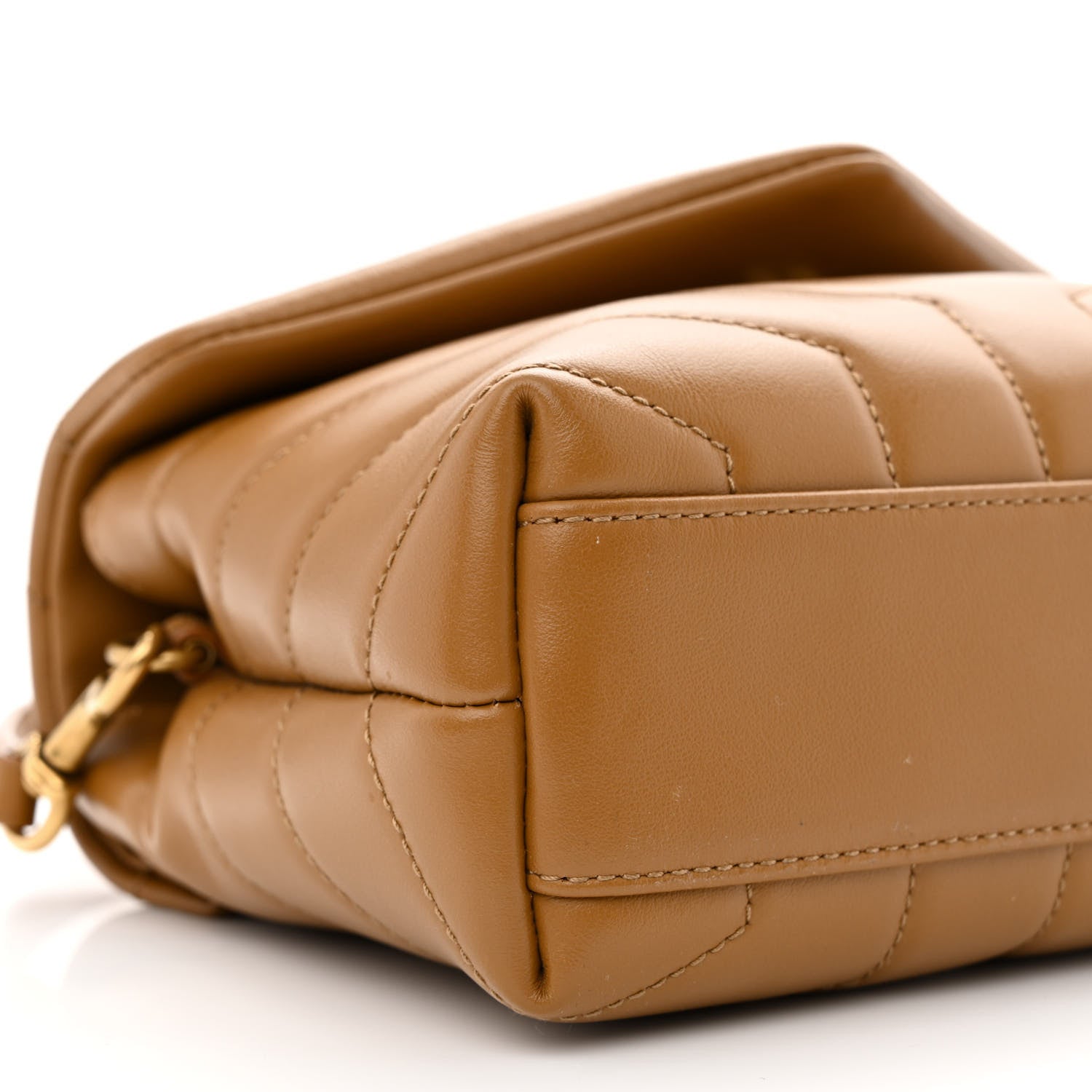 Saint Laurent Calfskin Y Quilted Monogram Toy Loulou Crossbody Bag Dark Natural 9 of 10