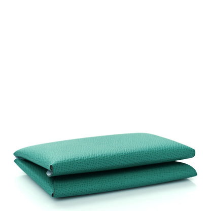 Hermes Epsom Verso Calvi Duo Card Case Vert Jade Bleu Brume 4 of 10
