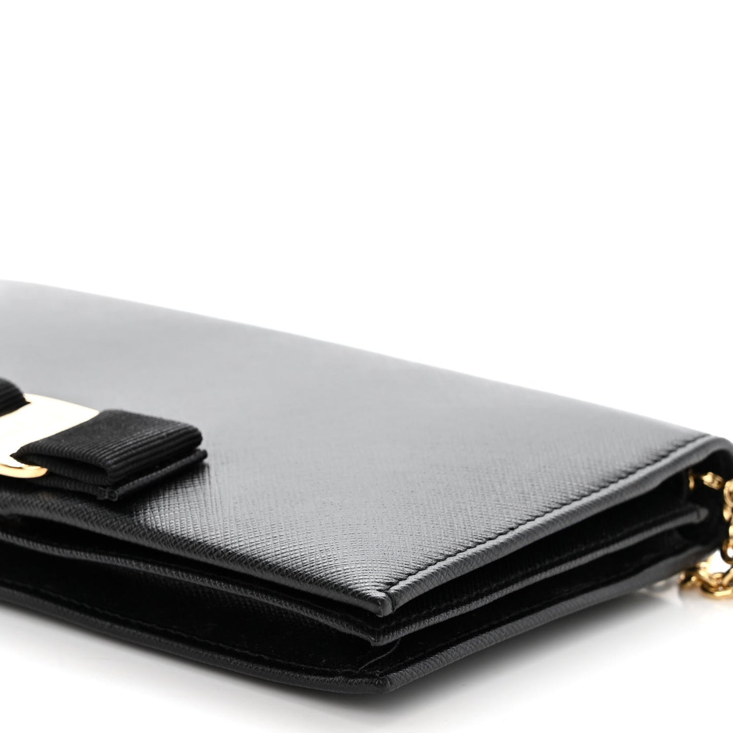 Calfskin Vara Wallet On Chain Black