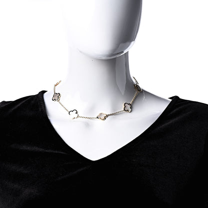 Van Cleef & Arpels 18K Yellow Gold Mother of Pearl 9 Motifs Pure Alhambra Pendant Necklace 2 of 5