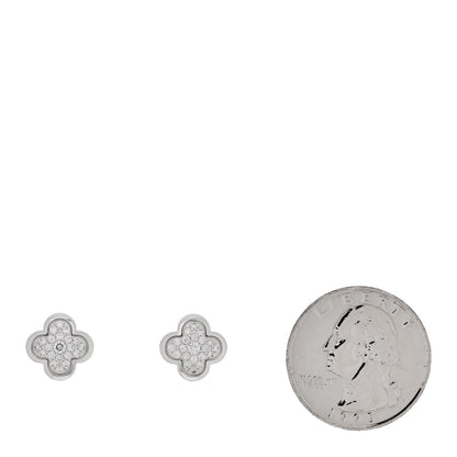Van Cleef & Arpels 18K White Gold Diamond Pure Alhambra Earrings 2 of 5